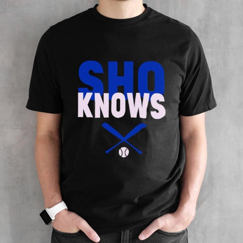 Shohei Ohtani Sho Knows Graphic T-Shirt Baseball Fan Gift Casual Sports 91
